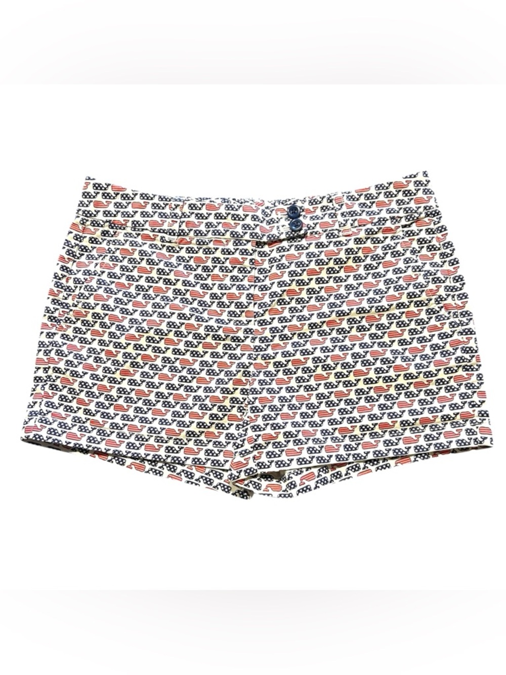 Vineyard Vines Flag Whale Print Patriotic Shorts, Size 2